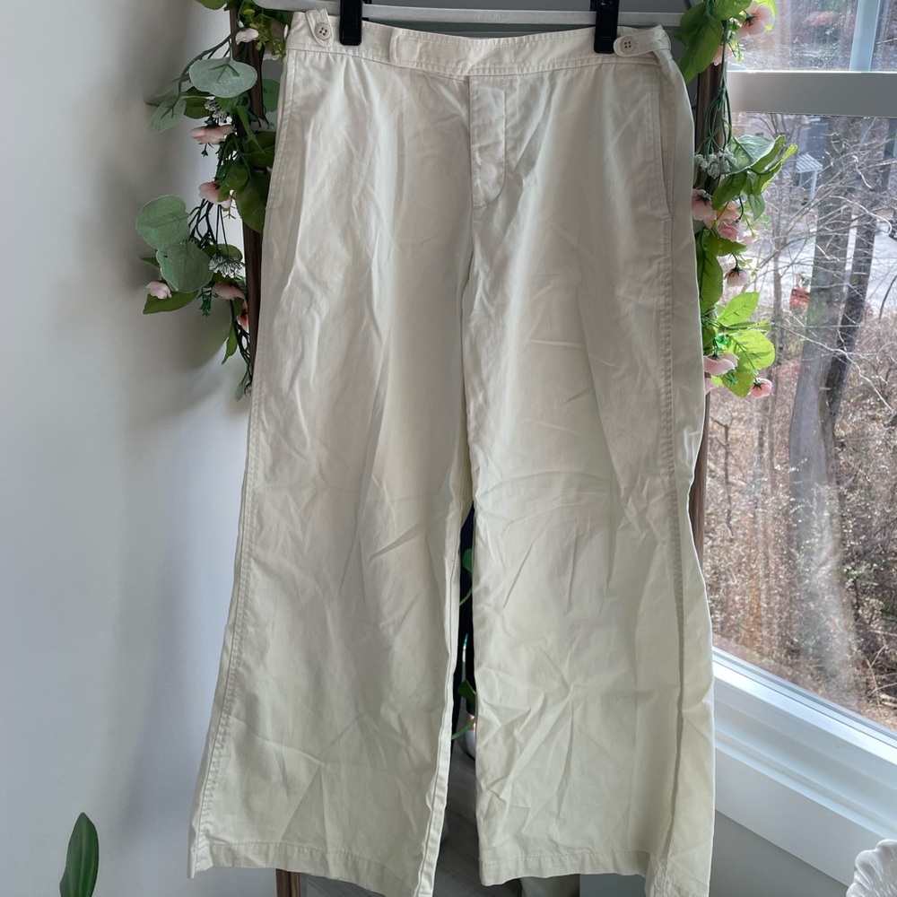 Ralph Lauren White Wide/ Straight Leg Pants
